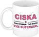 Bellatio Decorations naam cadeau mok - Ciska - Woman Myth Supergirl - koffiemok - 300 ml - collega - moederdag