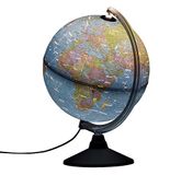 Idena 10411 - LED verlichte wereldbol met sterrenbeelden, aan/uit schakelaar, ca. 25 cm diameter, afbeelding politieke en astronomische kaart