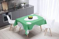 Bonamaison Tafelkleed, Anti-Mold, Sneldrogend, Waterdicht, 100% Polyester Tafellaken, Petroleum Groen, Wit, 140 x 140 Cm