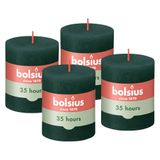 Bolsius Rustieke kaars groen 8 cm 4 stuks