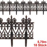 Deuba Borderrand Kunststof – 18 Stuks = 570cm UV-bestendig - Bruin