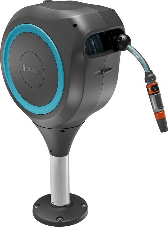GARDENA Patio Slangbox RollUp S - 15 m - Automatisch oprolbaar - Antraciet/Blauw