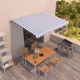 Maison Exclusive - Pare-soleil rétractable manuellement, 450x350 cm, bleu et blanc