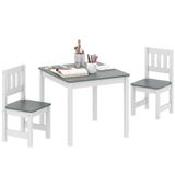 AIYAPLAY Kinderzitgroep kindertafel met 2 stoelen voor kinderen Grijs