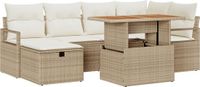 vidaXL Tuinbank Set Beige Polyrattan