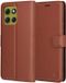 Techsuit Hoesje geschikt voor Motorola Moto G86 - Leather Folio Book Wallet Case - Bruin