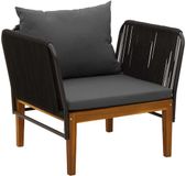 vidaXL Tuinstoel met Kussens Massief acaciahout & touw Naturel