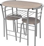 vidaXL Ontbijtbar set MDF zilver - beige