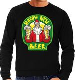 Bellatio Decorations Shoppartners Bv Grote maten foute Kersttrui / sweater - oud en nieuw / nieuwjaar trui - happy new beer / bier - zwart voor heren - kerstkleding / kerst outfit XXXXL