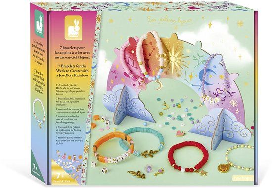 Janod - Les Ateliers Bijoux - Knutselpakket maak 7 sieraden met sieradenhouder