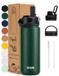 VANN® 3-Wandige RVS Waterfles 500 ML met rietje voor volwassenen – Met 5 accessoires – bidon – 24 uur koud/12 uur warm – Dark Forest – VANN Ultimate Bottle®