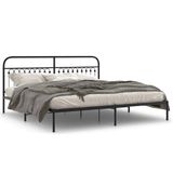 vidaXL Cadre de lit avec tête de lit Métal Noir 200x200 cm