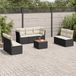 Prolenta Maison Exclusive - Tuinset voor de tuin, 8-delig, met kussens, zwart, van polyrotan
