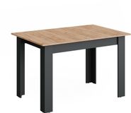 Vicco Eettafel Repose, Antraciet/Goudkleurig Eiken, 120-160 x 80 cm Uitschuifbaar
