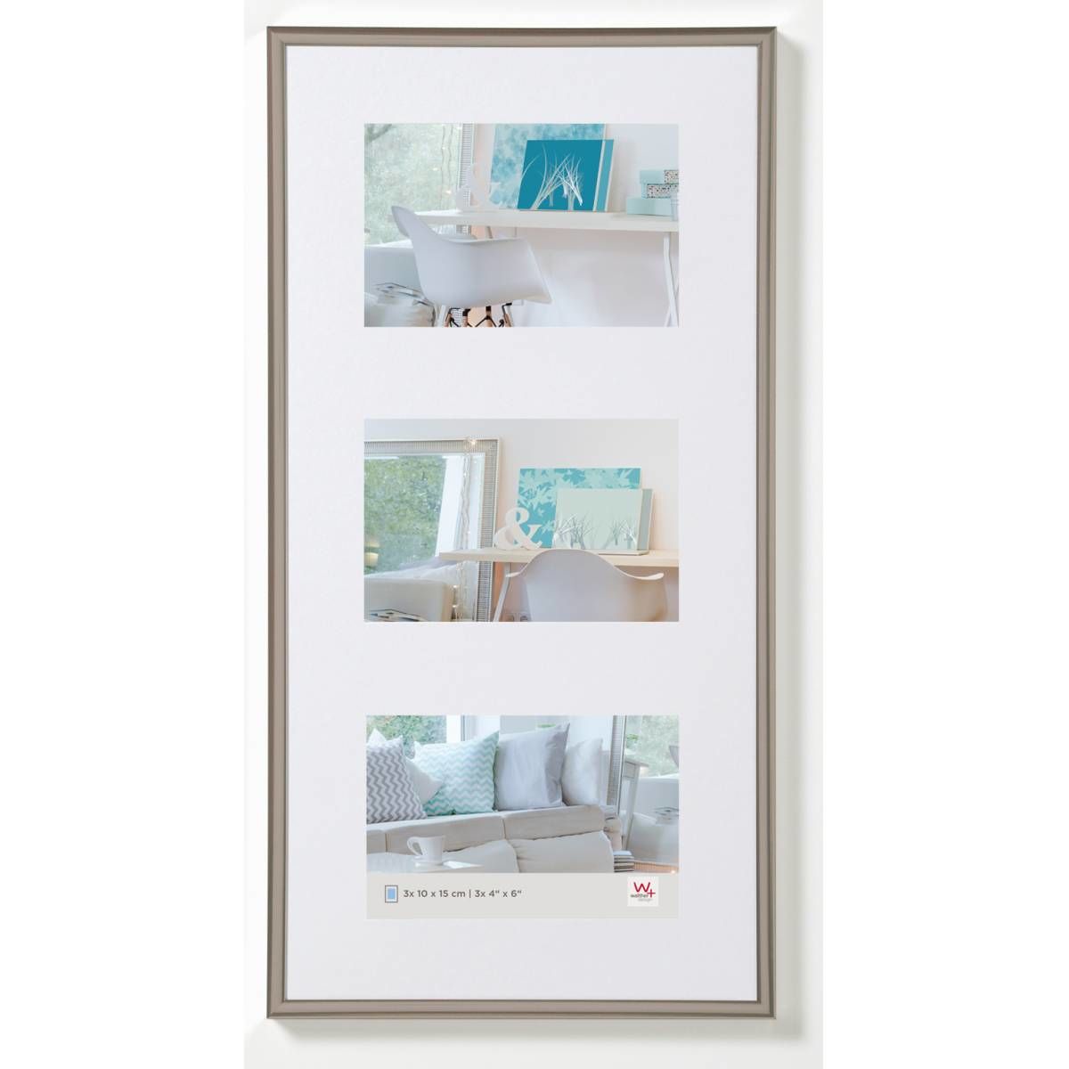 Walther Design Walther New Lifestyle Multi Picture Frame - Steel - 3 x 15x20 cm