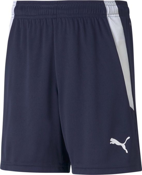 PUMA teamLIGA Shorts Jr - Sportbroek - Unisex - Kinderen - Maat 176 - Peacoat-Puma White