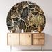 Botanique Sticker Mural Rond / Cercle - Motif Botanique - Diamètre 30 Cm - Adhésif + Protection Mate