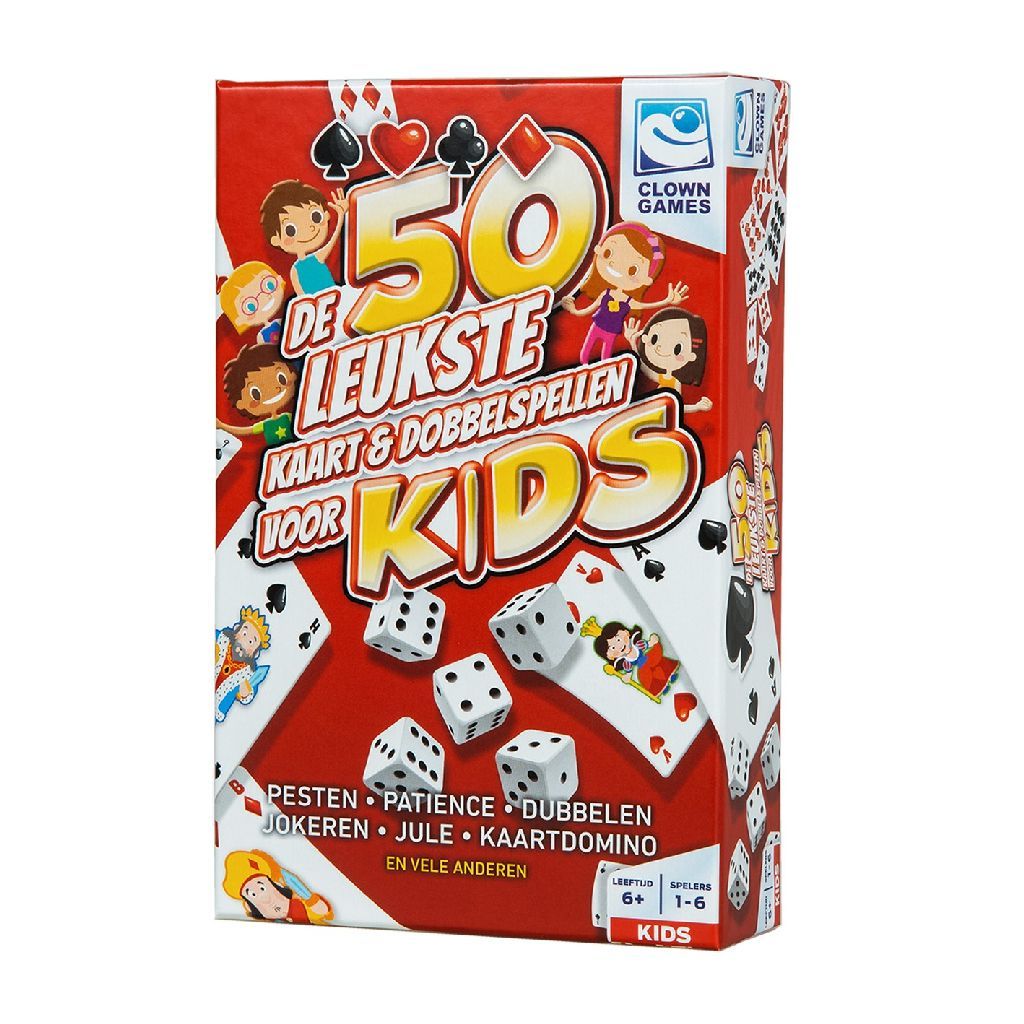Clown Games Kids 50 Kaart & Dobbel Spellen - Rood