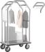 Vevor Chariot à bagages d'hôtel en acier inoxydable, chariot à bagages robuste de 680,39 kg avec roues en caoutchouc de 20 cm, chariot d'hôtel avec tapis gris et barre de suspension, chariot à bagages commercial pour hôtels et centres de villégiature, couleur argentée