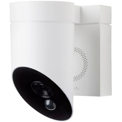 Somfy Outdoor camera wit, WLAN-buitenbewakingscamera met intelligente detectie, 1080p Full HD, 110 dB sirene, aansluiting op bestaande lamp mogelijk