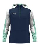 JAKO Hoodie met ritssluiting, uniseks, Dynamic, marineblauw/wit/mint, XL