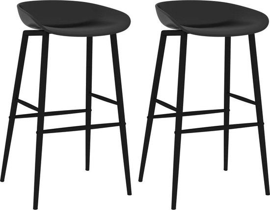 vidaXL Barstoelen 2 st zwart