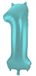 Folat Folieballon Cijfer 1 Aqua Metallic Mat - 86 cm