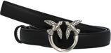 PINKO Leren riem Love Berry H2 Belt W85 Black - Old Silver zwart