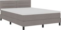vidaXL Boxspring bed met LED-stripverlichting Taupe 140 x 200 cm Stof