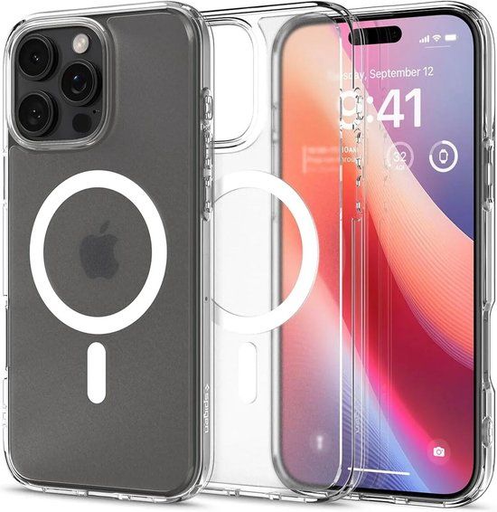 Spigen Ultra Hybrid MagFit - Hoesje Geschikt voor Apple iPhone 16 Pro Max - Compatibel met MagSafe - Back Cover Frost Transparant