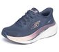 Skechers Go Walk Max Cushioning Arch Fit Sneakers voor dames, Marineblauw textiel met lichtroze rand, 38.5 EU