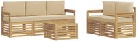 vidaXL - Buiten - bank - set - 6 - st - Wit - en - Beige - Polyester