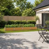 vidaXL Verhoogd Tuinbak Natuurlijk Hout 320 x 40 x 24 cm Staal