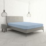 Italian Bed Linen Hoeslaken Max Color, 100% katoen, lichtblauw, tweepersoonsbed