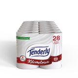 Tenderly Save the Children Toiletpapier, 28 maxi-rollen, 2-laags, 450 scheuren, zacht en geschikt voor de gevoelige huid, gemaakt in Italië, dermatologisch getest