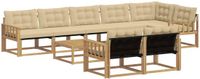 vidaXL - Hoek loungeset - Acacia hout - Wit en Beige - 8 zitplekken