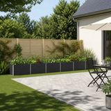 vidaXL Verhoogde Tuinbak Antraciet 600 x 80 x 55 cm