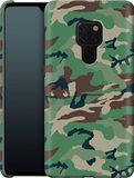 caseable Huawei Mate 20 telefoonhoes - hardcase beschermhoes - schokabsorberend & krasbestendig oppervlak - kleurrijk design & print rondom - groen en bruin camo