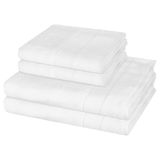 Cawö Noblesse Set serviette de bain et drap de bain (4 pièces) - Blanc