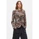 Desigual regular blazer met print - grijsbruin