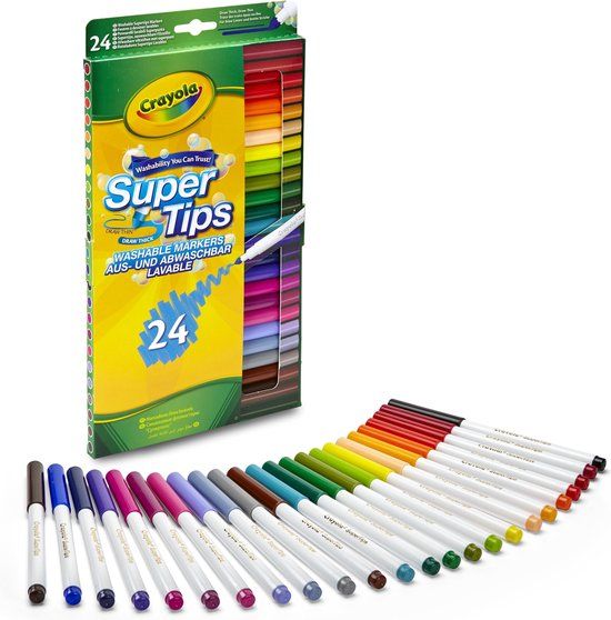 Crayola 24 Viltstiften met superpunt - 24 kleuren