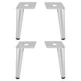 cyclingcolors 4 x meubelpoten, hoogte 150 mm, metaal, universeel, voor bank, kast, keuken, badkamer, chroom mat