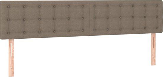 VidaXL Hoofdeind & Voeteind Taupe 1600 mm Polyester, Hout