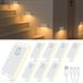 Lampes d'escalier avec détecteur de mouvement - Veilleuses LED - Sans fil - Rechargeable - Pour intérieur - Lot de 8 - Blanc