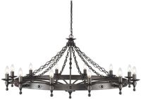 Steady Lighting Landelijke Kroonluchter - Metaal - Zwart - 12 Lichtpunten - E14