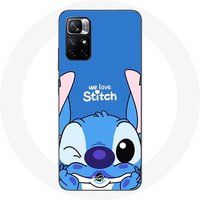 Maniacase Hoesje Redmi Note 11 5G schattige ohana steek blauwe voorkant