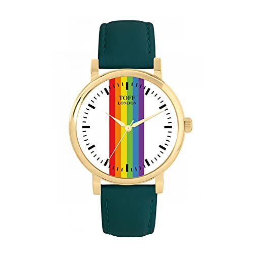 Toff London Pride Lineaire witte wapenstokken Horloge