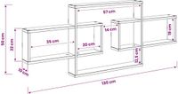 vidaXL Wandplank Sonoma Eiken 130 x 10 x 50 cm Bewerkt hout