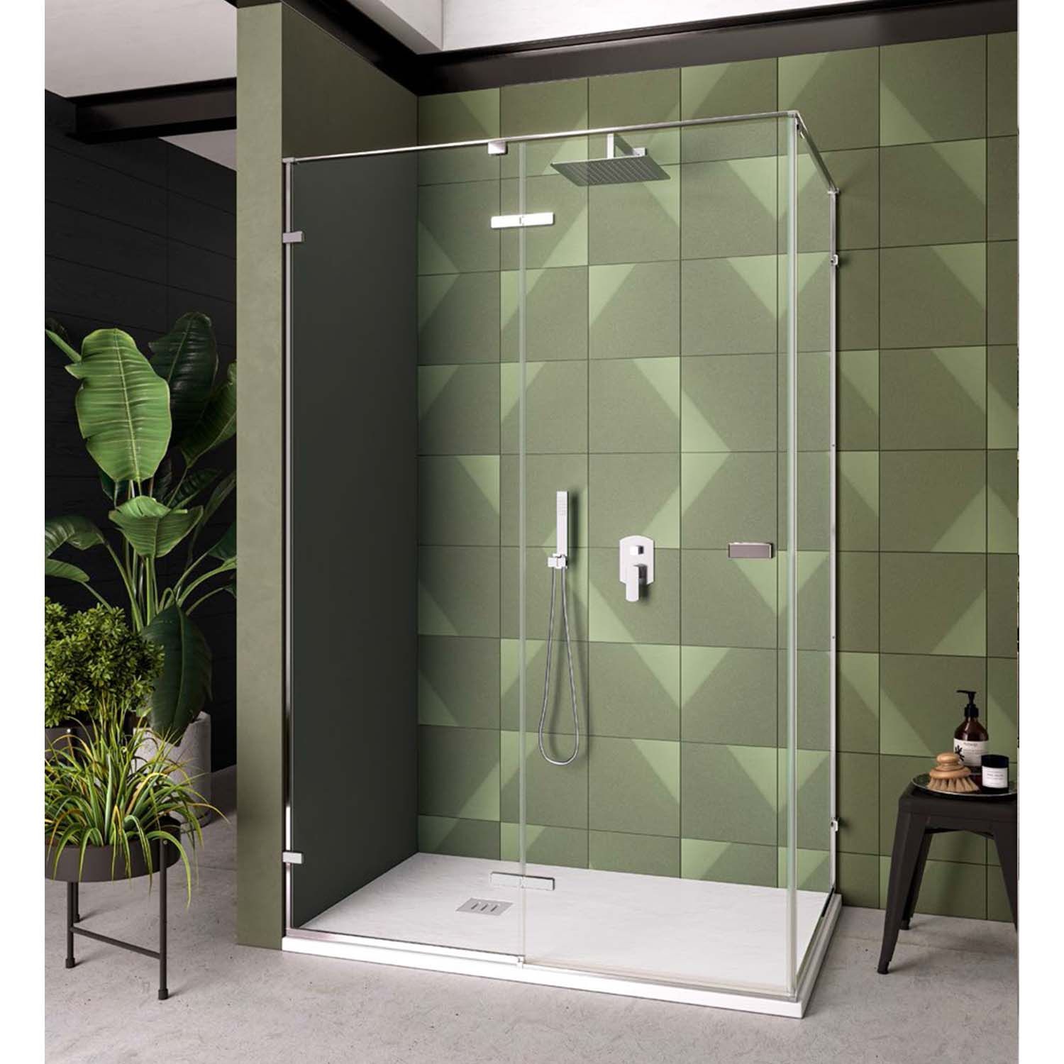 Lacus Zijwand Lacus S. Pietro 80x200 cm Aluminium Profiel Chroom