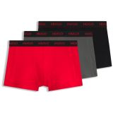 HUGO Boxershorts stone grey / knalrood / zwart